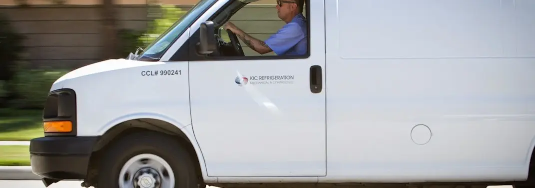 KIC Refrigeration service vehicle serving Manor area